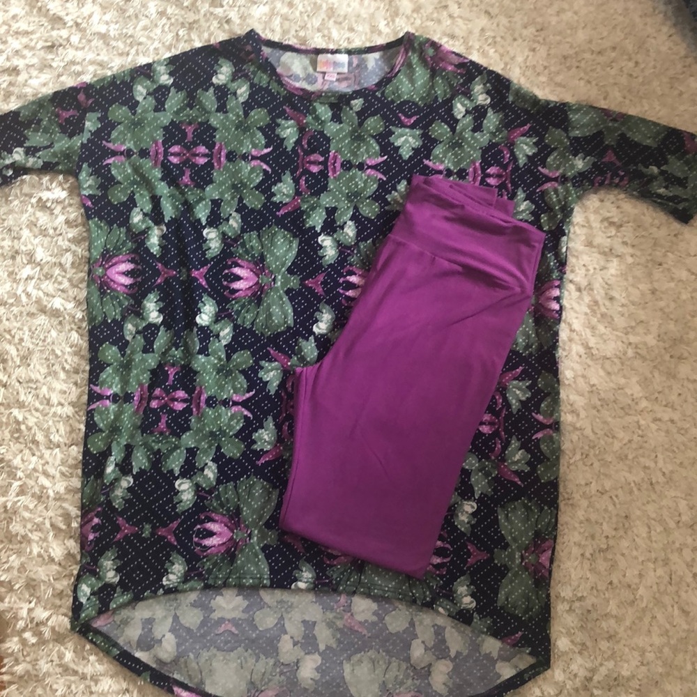 LulaRoe XXS Irma tunic with matching OS leggings